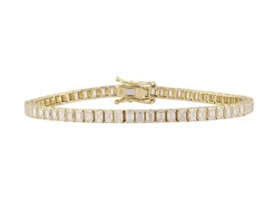 Emerald 7.00ct Lab Diamond Tennis Braclet in 9K White Gold