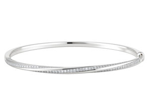 1.00ct Mined Diamond Twist Bangle in 9K White Gold