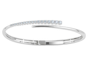 0.50ct Mined Diamond Graduating Open Bangle in 18K White Gold
