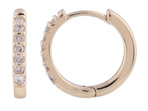 2=0.25ct Lab Diamond Claw Set Huggies Earrings in 9K Yellow Gold