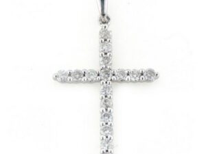 0.25ct Mined Diamond Claw Set Cross in 9K Yellow Gold