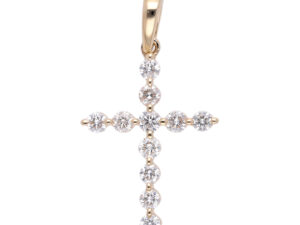 0.25ct Mined Diamond Common Claw Set Cross in 9K Yellow Gold