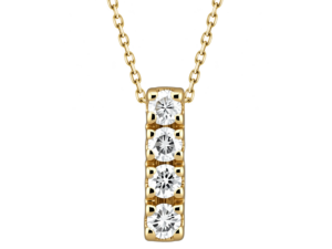 0.14ct Mined Diamond Initial Slider Pendant "I" With Chain in 9K Yellow Gold