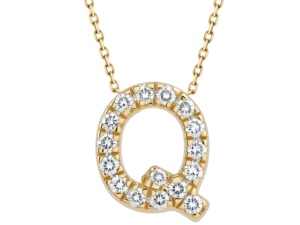 0.10ct Mined Diamond Initial Slider Pendant "R" With Chain in 9K Yellow Gold