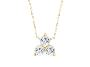0.50ct Mined Diamond 3 Stone Dress Pendant With Chain in 9K Yellow Gold