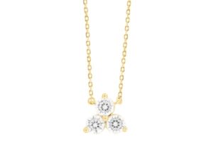 0.50ct Lab Diamond 3 Stone Dress Pendant With Chain in 9K Yellow Gold
