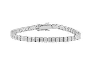 Emerald 12.00ct Lab Diamond Tennis Braclet in 9K White Gold