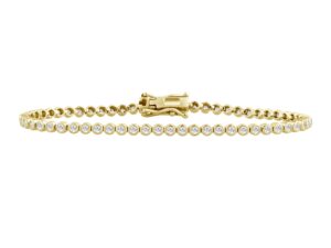 Round 2.00ct Lab Diamond Bezel Set Bracelet in 9K Yellow Gold