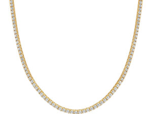 7.00ct Lab Diamond Tennis Necklace in 9K Yellow Gold